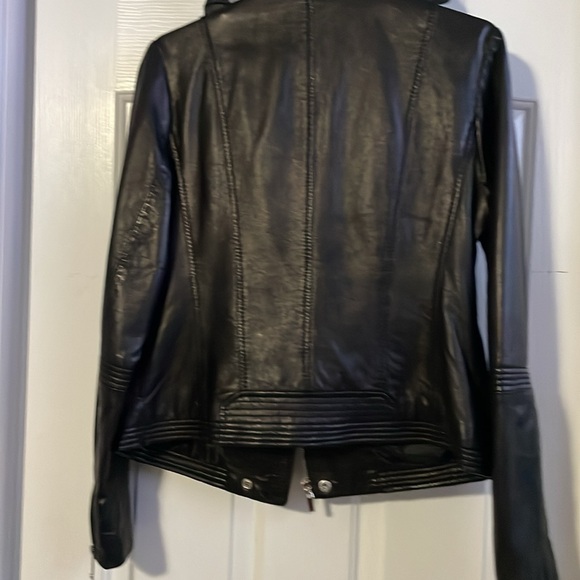 Micheal Kors Black Leather Jacket - Picture 5 of 7